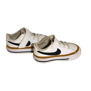 Nike Kids White Black Gold Sneakers